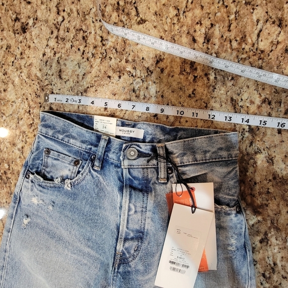 Moussy MV Hesperia Straight Distressed Blue Women's 24 NWT - Picture 11 of 11